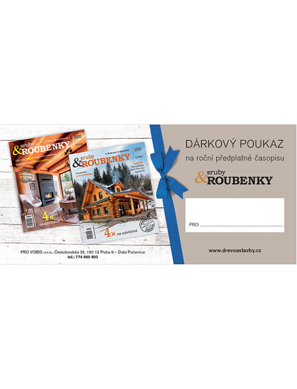 Dárkové předplatné časopisu sruby&ROUBENKY